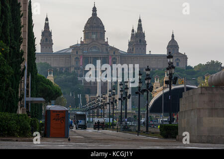 Attorno a Plaza de España, Palau Nacional, Barcellona, in Catalogna, Spagna Foto Stock