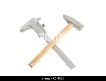 Pinza di metallo fine martello isolati su sfondo bianco Foto Stock