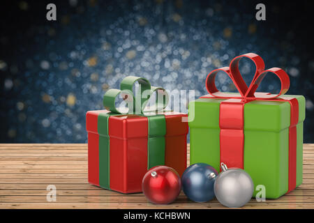 3D rendering regalo di natale e di ornamento di Natale Foto Stock