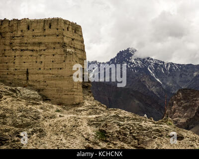 L'implacabile asprezza nel terreno del Leh Ladakh in India. Andare fuori pista. Foto Stock