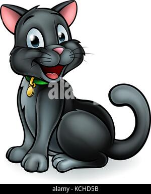 Personaggio Black Cat Cartoon Illustrazione Vettoriale