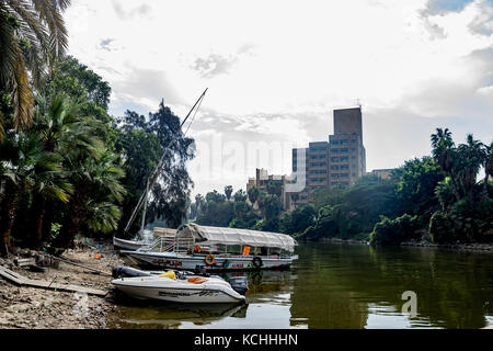 Riverscape del fiume Nilo al Cairo, Egitto Foto Stock