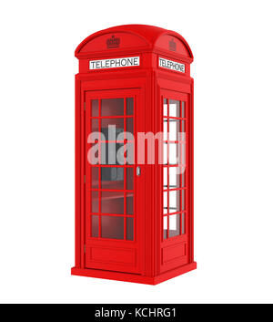 Britannico rosso cabina telefonica isolata Foto Stock