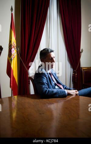 Xavier garcia albiol è un politico spagnolo, membro del partito popolare di pp e membro del Parlamento di Catalogna. Egli era sindaco di Badalona. Foto Stock