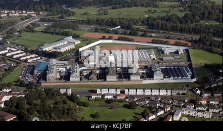 Vista aerea di HMP Barlinnie, Glasgow, Scotland, Regno Unito Foto Stock