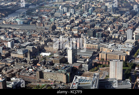 Vista aerea del centro città di Glasgow, Scotland, Regno Unito Foto Stock