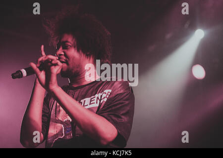 Il rapper americano Daniel Dewan Sewel è meglio conosciuto con il suo nome di scena Danny Brown e qui si esibisce un concerto dal vivo al Pumpehuset di Copenhagen. Danimarca, 06/03 2014. Foto Stock