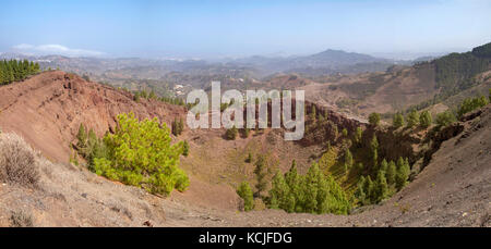 Gran canaria, caldera vulcanica de la Caldera de los Pinos, panorama Foto Stock