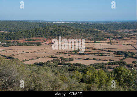 La vista dal monte toro, Menorca, Spagna Foto Stock