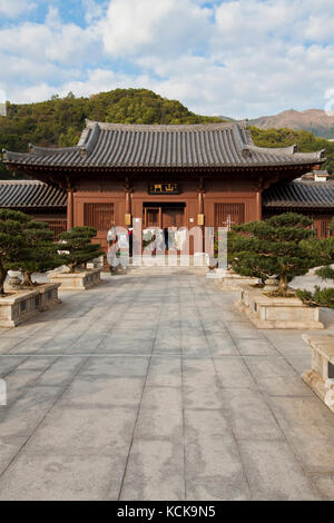 Chi lin monastero, hong kong - chi lin monastero fu fondata nel 1934 ma è stata ricostruita negli anni novanta. Foto Stock