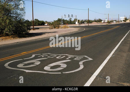 Percorso 66 attraverso daggett, San Bernardino County, California, Stati Uniti d'America Foto Stock