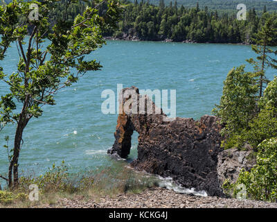 Sea Lion Rock, Sleeping Giant Parco Provinciale, Ontario, Canada. Foto Stock