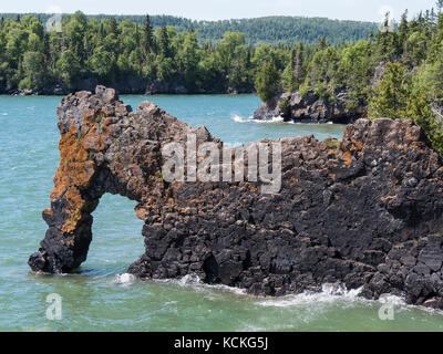 Sea Lion Rock, Sleeping Giant Parco Provinciale, Ontario, Canada. Foto Stock