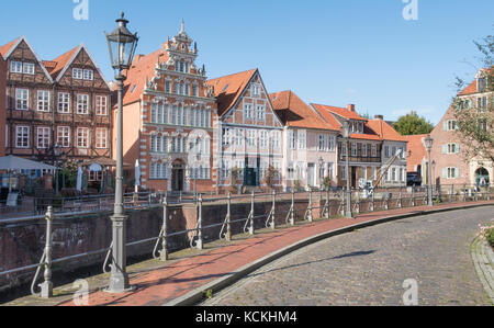 Città Vecchia medievale stade con storico porto in Germania Foto Stock