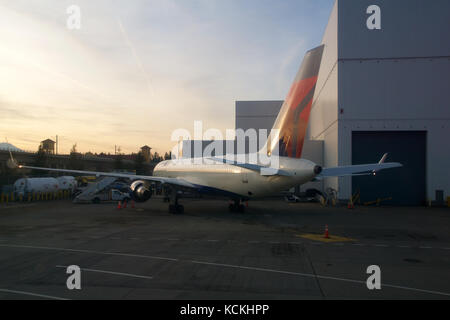 Seattle, Washington, Stati Uniti d'America - gennaio 27th, 2017: Delta Airlines Boeing 767 aeroplani preparare per prendere di al-Seattle Tacoma dall'aeroporto internazionale di seatac Foto Stock