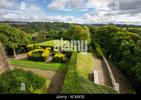 Il cockpit giardino a Richmond Castle in North Yorkshire, Inghilterra. Foto Stock