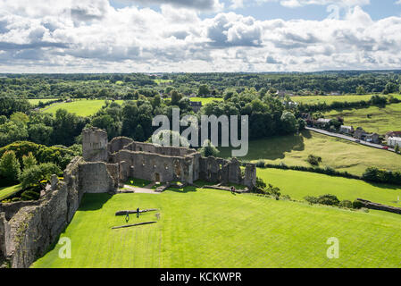 Vista dal castello di mantenere a Richmond Castle, North Yorkshire, Inghilterra. Foto Stock