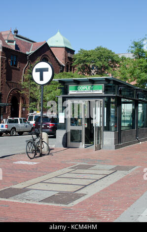 Copley T dalla stazione di Boston, MA Foto Stock