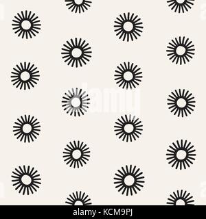 Vector seamless sunburst forme pattern di freehand. sfondo astratto con round pennellate. disegnati a mano la texture Illustrazione Vettoriale