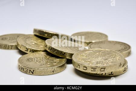 Originale british £1 monete diventano obsoleti ottobre 2017 Foto Stock