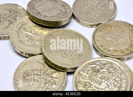 Originale british £1 monete diventano obsoleti ottobre 2017 Foto Stock