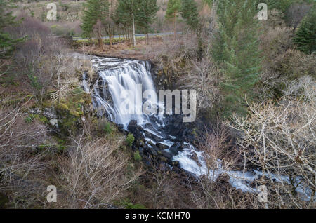 Upper Falls, cascata, Aros masterizzare, Aros Park, vicino a Tobermory, Isle of Mull, Ebridi, Argyll and Bute, Scozia Foto Stock