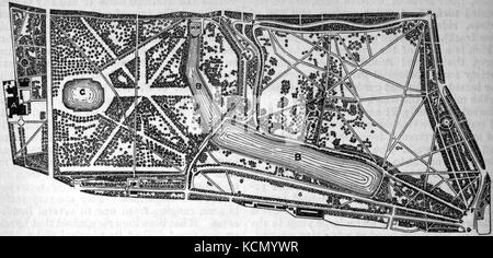 AmCyc Mappa del parco di Hyde Park e dei giardini di Kensington Foto Stock