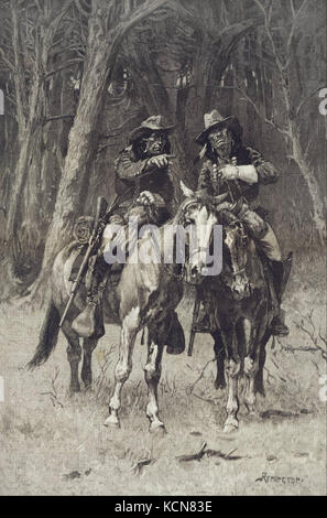 Frederic Remington Cheyenne Scout pattugliano la grande legname del Nord canadese, Oklahoma Foto Stock