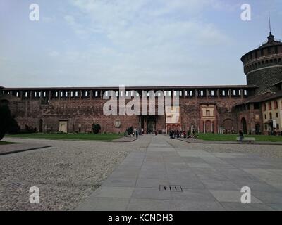 Il Castello Sforzesco di Milano città, Italia Foto Stock