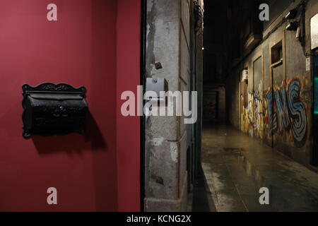 Barcellona, Spagna. Mailbox nelle strade del centro di Barcellona. Foto Stock