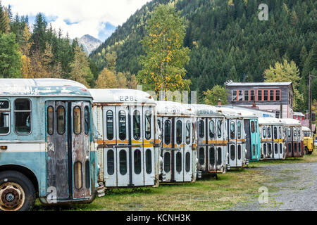 Brill filobus, città fantasma di sandon, British Columbia, Canada Foto Stock