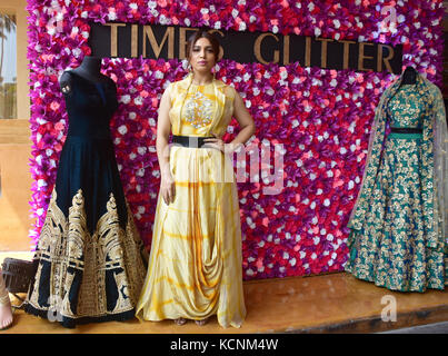 Mumbai, India. 06 ott 2017. bollywood attrice bhumi pednekar inaugurare glitter 2017 wedding & lifestyle mostra presso hotel JW Marriott, Juhu di Mumbai. Credito: azhar khan/Pacific press/alamy live news Foto Stock