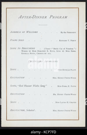 Ottava annuale cena (detenute da) SOUTHERN BERKSHIRE SOCIETY DI NEW YORK (a) CLARK 22 W. 23RD ST. (NY) (RESTO;) (NYPL ADE 270467 4000002887) Foto Stock