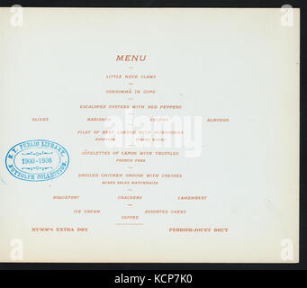 La dedizione del mulino di Fall River Iron Works Co. FALL RIVER, MA; (detenute da) colazione dato dal sig. M. C. D. BORDEN (a) VAPORIZZATORE PRISCILLA (SS;) (NYPL ADE 270573 4000003122) Foto Stock