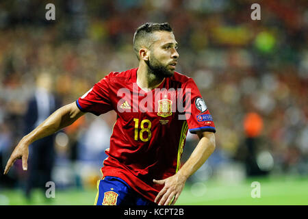 Alicante, Spagna. 6 Ottobre, 2017. Qualificazioni europee russo World Cup 2018, match 9 tra la Spagna e l'Albania al Jose Rico Perez Stadium. © ABEL F. ROS/Alamy Live News Foto Stock