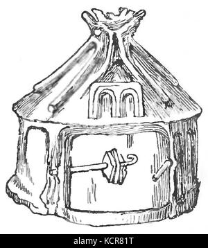 Una pagina da "Atlantide: Il mondo Antediluviano", una pubblicazione del 1882 di Ignatius Donnelly, che descrive le teorie del continente perduto di Atlantide e della sua antica civiltà. Foto Stock