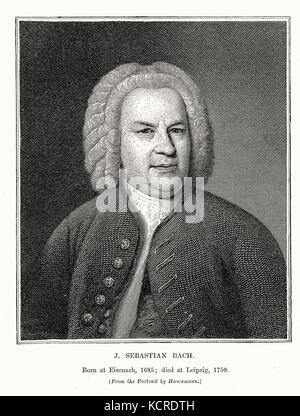 Johann Sebastian Bach compositore tedesco e organista Foto Stock