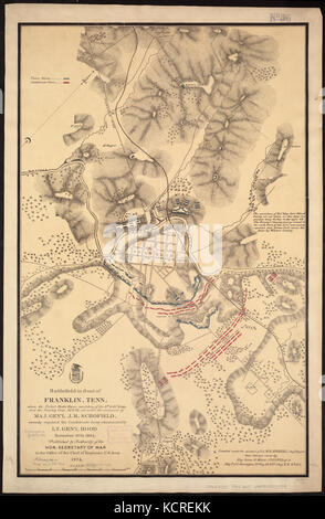 Campo di battaglia di fronte a Franklin, Tennessee dove gli Stati Uniti forze, consistente del quarto e il ventitreesimo Corps e la Cavalleria Corps M.D.M., tutti sotto il comando del Magg. Gen'l. J. M. Schofield, (5960839843) Foto Stock