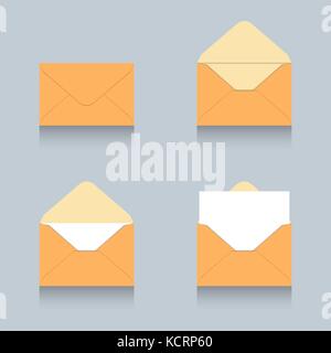 Icona a forma di busta set logo Illustrazione Vettoriale