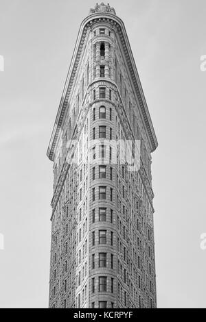 Flatiron Building architettura dettaglio nella città di New York in bianco e nero Foto Stock