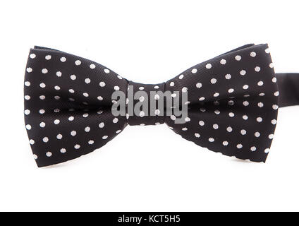 Il filtro bow tie accessorio per un gentiluomo. nero con il bianco a pois. Foto Stock