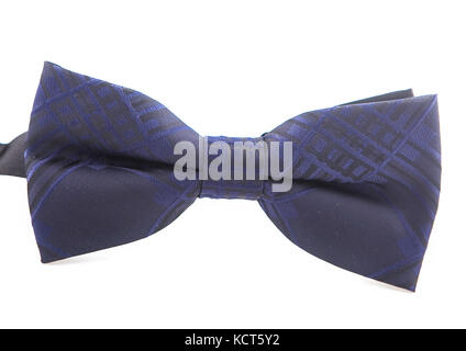 Formale, classic, tie bow in blu isolate su uno sfondo bianco. Foto Stock