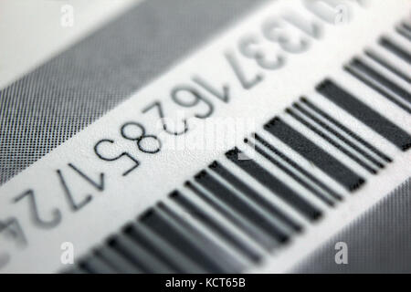 Il codice a barre con numeri di close-up Foto Stock
