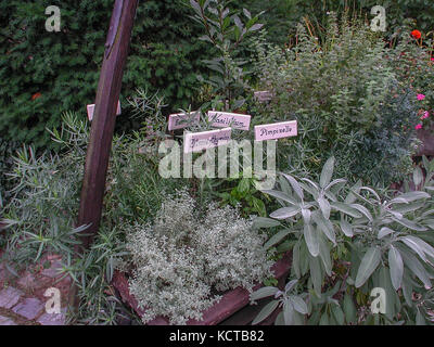 Giardino di erbe al Hotel Rottner, Norimberga, Germania Foto Stock