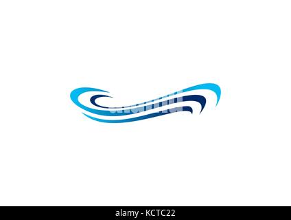 Logo Blue WAVE, simbolo del logo Waves Water Blue, disegno vettoriale dell'icona Waves Sea Illustrazione Vettoriale