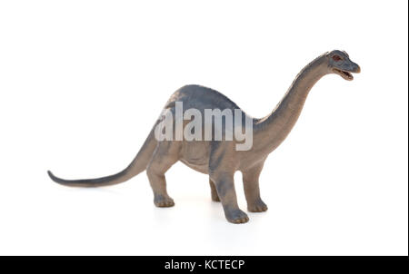 Diplodocus toy su sfondo bianco Foto Stock