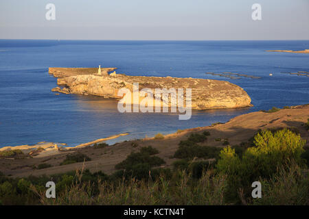 San Paolo isola con la statua di san Paolo nel tardo pomeriggio Foto Stock