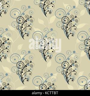 Abstract seamless elementi floreali Illustrazione Vettoriale