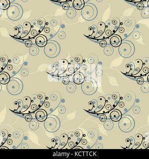 Abstract seamless elementi floreali Illustrazione Vettoriale