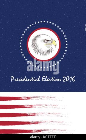 Votazione elezione presidenziale. l aquila calva come il simbolo degli Stati Uniti d'America Illustrazione Vettoriale